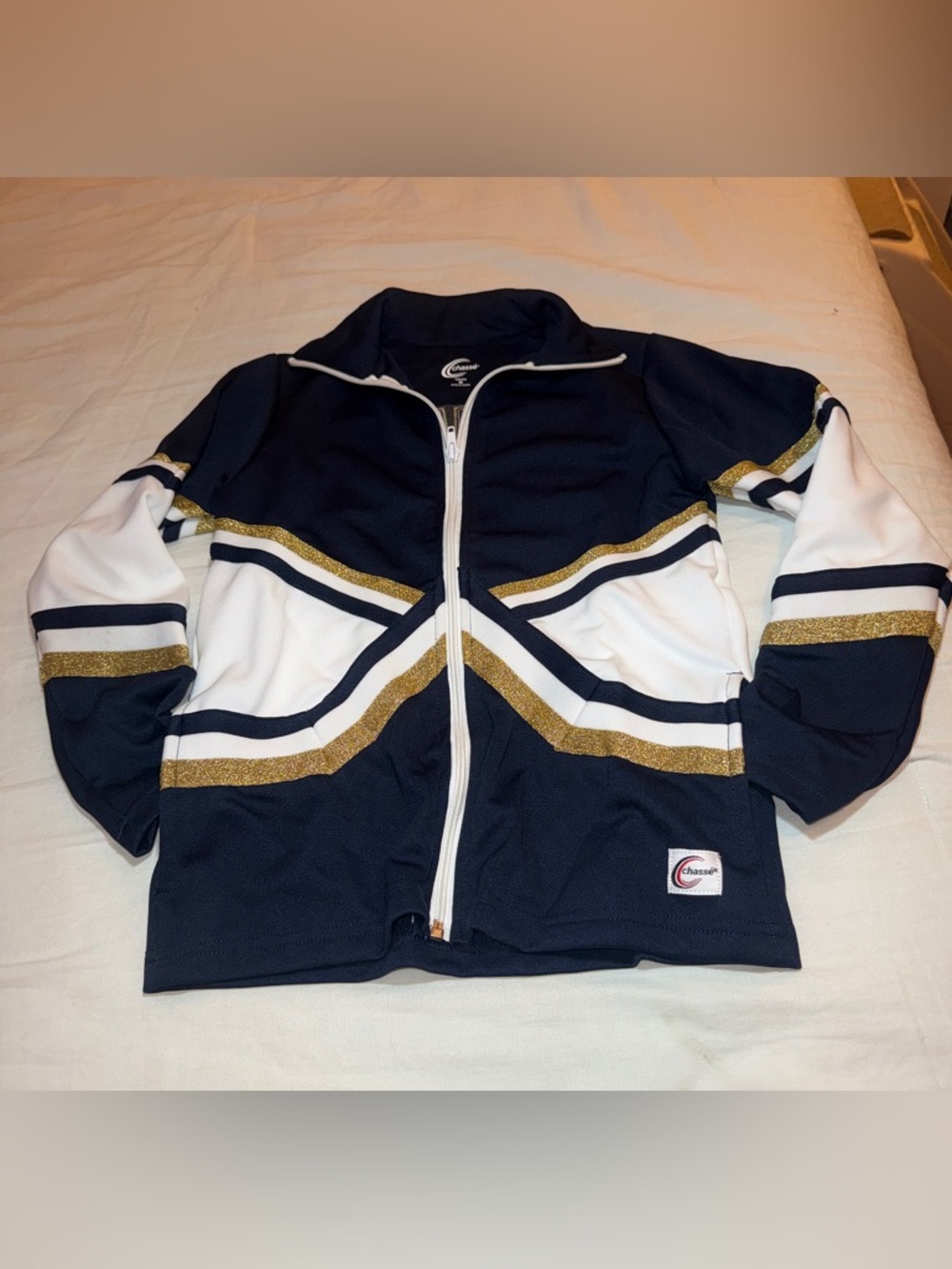 Chassé Metallic Crossover Double Knit Jacket w/ the SEAHAWKS on back Girls Med